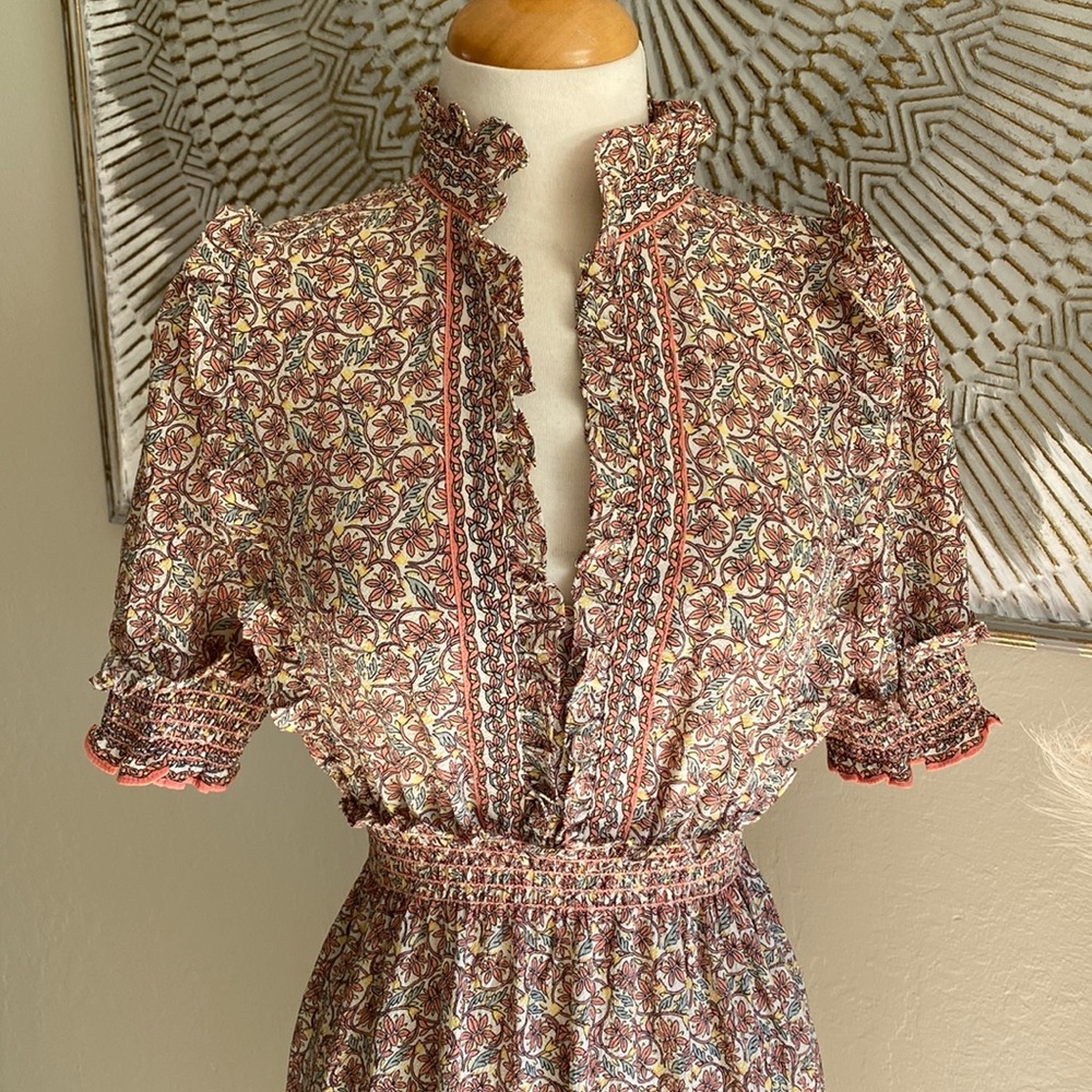 Max Studio Boho Prairie Maxi Floral Dress